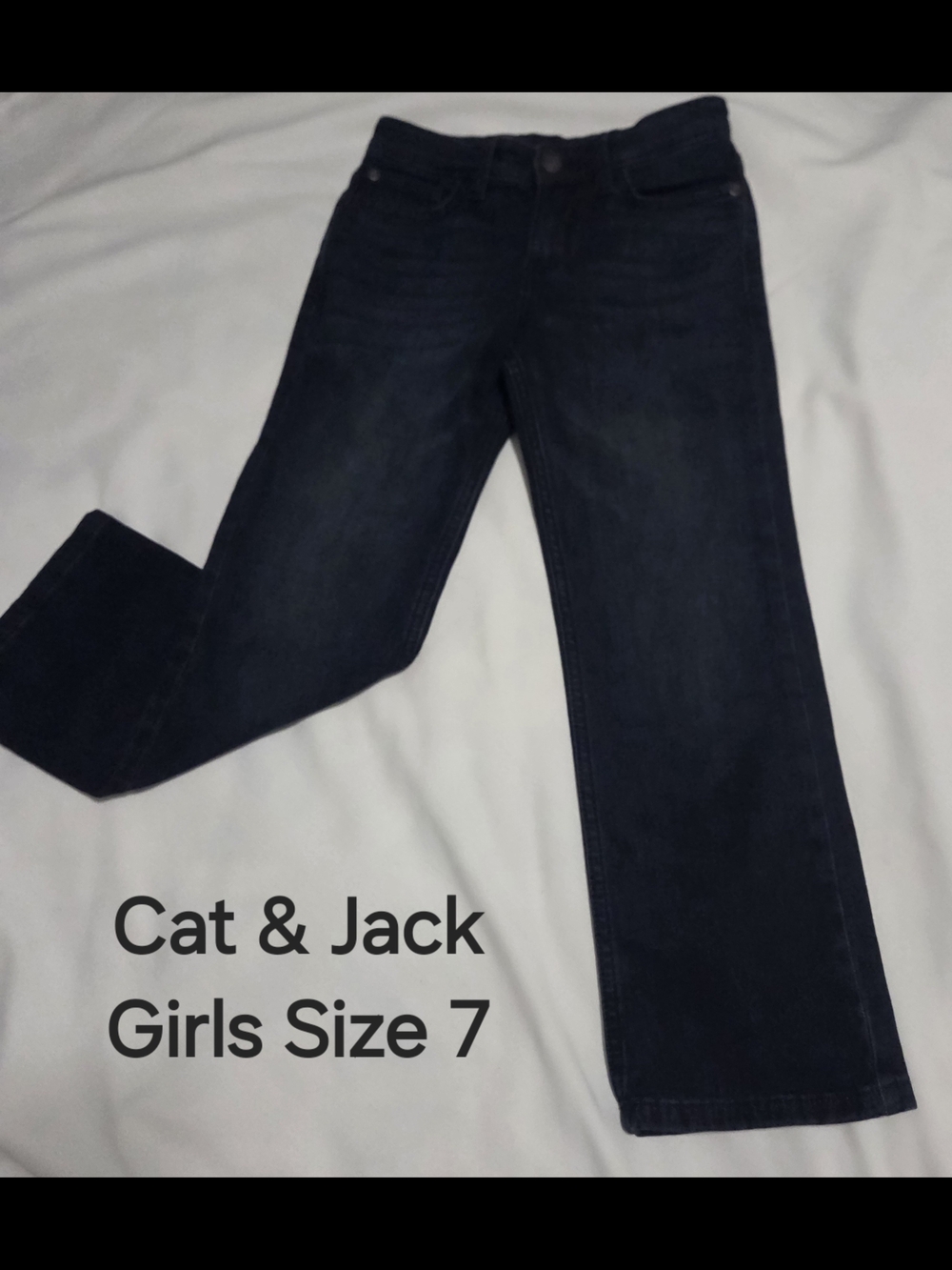 Cat & Jack Dark Blue Straight Leg Girls Jeans